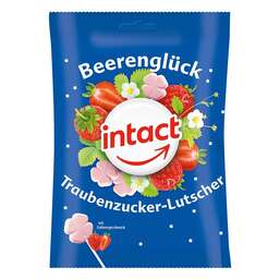 Abbildung: Intact Traubenzucker Lutscher Beerenglück 75 g, Bonbons PZN 18304976