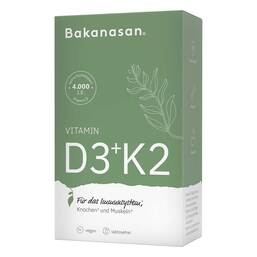 Abbildung: Bakanasan Vitamin D3 + K2 Kapseln 60 St, Kapseln PZN 18306662