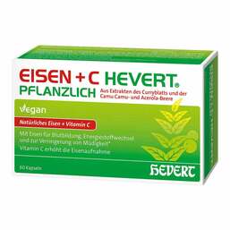 Abbildung: Eisen + C Hevert pflanzlich Kapseln 60 St, Kapseln PZN 18307242