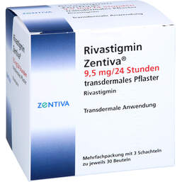Abbildung: Rivastigmin Zentiva 9,5 mg / 24 Std. transd.Pflaster 90 St, Pflaster transdermal PZN 18307265
