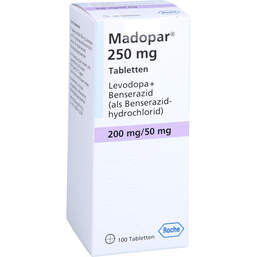 Abbildung: Madopar 250 mg Tabletten 100 St, Tabletten PZN 18317631