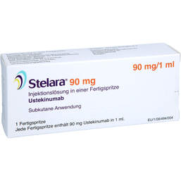 Abbildung: Stelara 90 mg Injektionslösung in einer Fertigspritze 1 St, Injektionslösung PZN 18319676