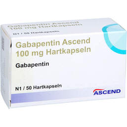 Abbildung: Gabapentin Ascend 100 mg Hartkapseln 50 St, Hartkapseln PZN 18325375