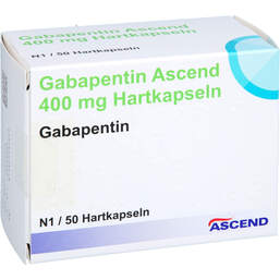 Abbildung: Gabapentin Ascend 400 mg Hartkapseln 50 St, Hartkapseln PZN 18325435