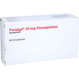 Abbildung: Forxiga 10 mg Filmtabletten 98 St, Filmtabletten PZN 18329781