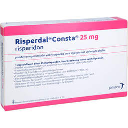 Abbildung: Risperdal Consta 25 mg Pulver + LM z.H.e.depuratus Inj-Suspension  1 St, Pulver und Lösungsmittel zur Herstellung einer Depot-Injektionssuspension PZN 18336657
