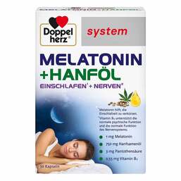 Abbildung: Doppelherz Melatonin + Hanföl system Kapseln 30 St, Kapseln PZN 18337094