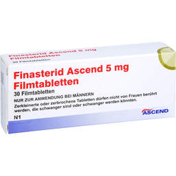 Abbildung: Finasterid Ascend 5 mg Filmtabletten 30 St, Filmtabletten PZN 18338484
