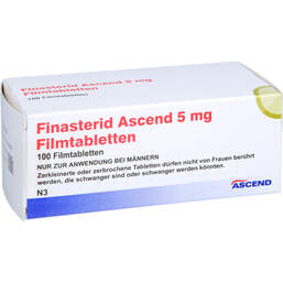 Abbildung: Finasterid Ascend 5 mg Filmtabletten 100 St, Filmtabletten PZN 18338509