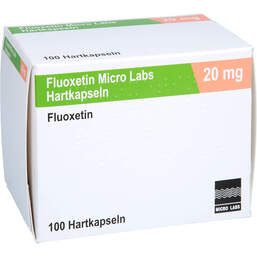 Abbildung: Fluoxetin Micro Labs 20 mg Hartkapseln 100 St, Hartkapseln PZN 18354603