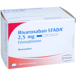 Abbildung: Rivaroxaban STADA 2,5 mg Filmtabletten 196 St, Filmtabletten PZN 18358765