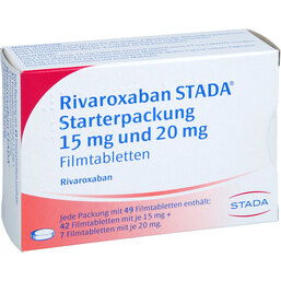 Abbildung: Rivaroxaban STADA Starterpackung 15 mg + 20 mg Fta 1 P, Filmtabletten PZN 18358883