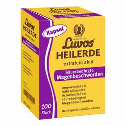 Abbildung: Luvos Heilerde extrafein akut Säurebedingte Magenbeschwerden Kapseln 100 St, Kapseln PZN 18360650