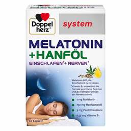 Abbildung: Doppelherz Melatonin + Hanföl system Kapseln 60 St, Kapseln PZN 18360897