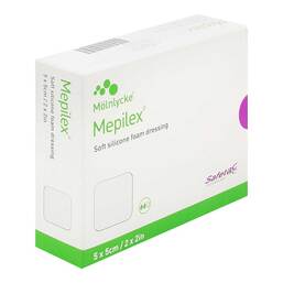 Abbildung: Mepilex 5x5 cm Schaumverband 5 St, Verband PZN 18361218