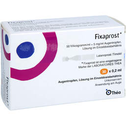 Abbildung: Fixaprost 50 Mikrogramm / ml + 5 mg / ml Augentropfenedp 30X0.2 ml, Augentropfen PZN 18361572