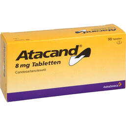 Abbildung: Atacand 8 mg Tabletten 98 St, Tabletten PZN 18364518