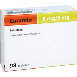 Abbildung: Caramlo 8 mg / 5 mg Tabletten 98 St, Tabletten PZN 18364547