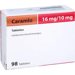 Abbildung: Caramlo 16 mg / 10 mg Tabletten 98 St, Tabletten PZN 18364553