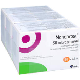 Abbildung: Monoprost 50 Mikrogramm / ml Augentropfenin Einzeldosen 90X0.2 ml, Einzeldosispipetten PZN 18364599