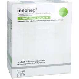 Abbildung: Innohep 3.500 Anti-Xa I.E. / 0,35ml Injektionslösung i.e.FS 30X0.35 ml, Injektionslösung in einer Fertigspritze PZN 18364636