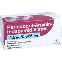 Abbildung: Perindopril-Arginin / Indapam.Viat.2,5mg / 0,625mg Fta 100 St, Filmtabletten PZN 18364754