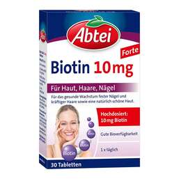 Abbildung: Abtei Biotin 10 mg Tabletten 30 St, Tabletten PZN 18365989