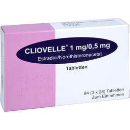 Abbildung: Cliovelle 1 mg / 0,5 mg Tabletten 3X28 St, Tabletten PZN 18371240