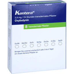 Abbildung: Kentera 3,9 mg / 24 Stunden transdermale Pflaster 8 St, Pflaster transdermal PZN 18371257