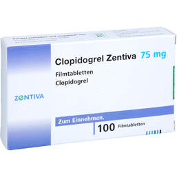 Abbildung: Clopidogrel Zentiva 75 mg Filmtabletten 100 St, Filmtabletten PZN 18374468