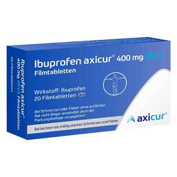 Abbildung: Ibuprofen axicur® 400 mg akut Filmtabletten 20 St, Filmtabletten PZN 18379483