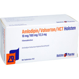Abbildung: Amlodipin / Valsartan / HCT Holsten 10 / 160 / 12,5mg Fta 98 St, Filmtabletten PZN 18380049