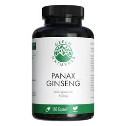Abbildung: Green Naturals Panax Ginseng hochdosiert vegan Kapseln 180 St, Kapseln PZN 18386773