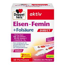 Abbildung: Doppelherz Eisen-Femin Direct Pellets 60 St, Pellets PZN 18390639