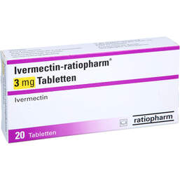 Abbildung: Ivermectin-ratiopharm 3 mg Tabletten 20 St, Tabletten PZN 18391828