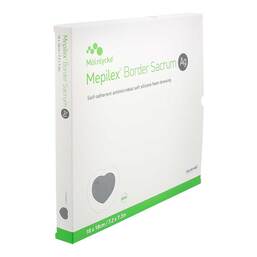 Abbildung: Mepilex Border Sacrum Ag Schaumverband 18x18 cm steril 5 St, Verband PZN 18395772