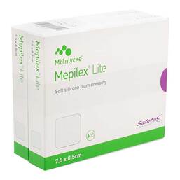 Abbildung: Mepilex Lite Schaumverband 7,5x8,5 cm steril 10 St, Verband PZN 18395803