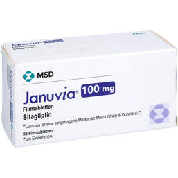 Abbildung: Januvia 100 mg Filmtabletten 98 St, Filmtabletten PZN 18401484
