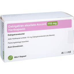 Abbildung: Dabigatran etexilate Accord 110 mg Hartkapseln 60X1 St, Hartkapseln PZN 18407469