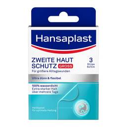 Abbildung: Hansaplast Zweite Haut Schutz Pflaster gross 3 St, Pflaster PZN 18411063