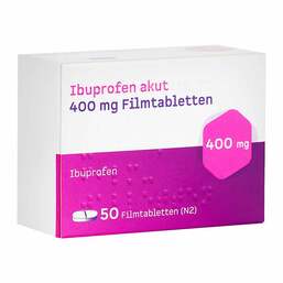 Abbildung: Ibuprofen akut 400 mg Filmtabletten 50 St, Filmtabletten PZN 18412967