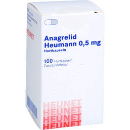 Abbildung: Anagrelid Heumann 0,5 mg Hartkapseln Heunet 100 St, Hartkapseln PZN 18413062