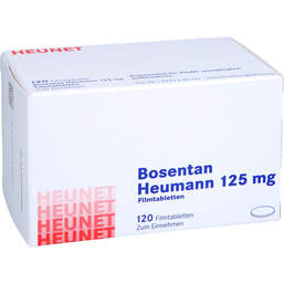 Abbildung: Bosentan Heumann 125 mg Filmtabletten Heunet 120 St, Filmtabletten PZN 18413085