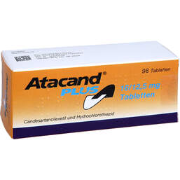 Abbildung: Atacand Plus 16 mg / 12,5 mg Tabletten 98 St, Tabletten PZN 18413524