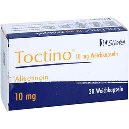 Abbildung: Toctino 10 mg Weichkapseln 30 St, Weichkapseln PZN 18440550