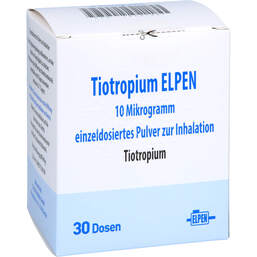 Abbildung: Tiotropium Elpen 10 µg Einzeldosis Pulver zur Inh.30 ED 1X30 St, Inhalationspulver PZN 18441667