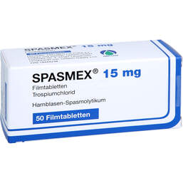 Abbildung: Spasmex 15 mg Filmtabletten 50 St, Filmtabletten PZN 18444298