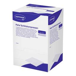 Abbildung: Peha Schlitzkompressen 10x10 cm steril 50X2 St, Kompressen PZN 18445754