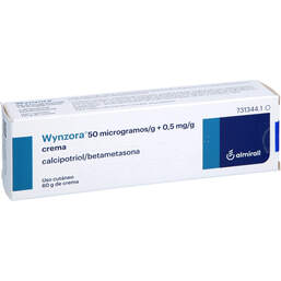 Abbildung: Wynzora 50 Mikrogramm / g + 0,5 mg / g Creme 60 g, Creme PZN 18448149