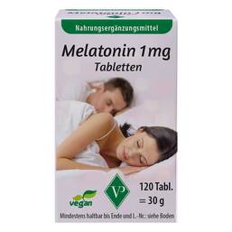 Abbildung: Melatonin 1 mg Tabletten 120 St, Tabletten PZN 18448913